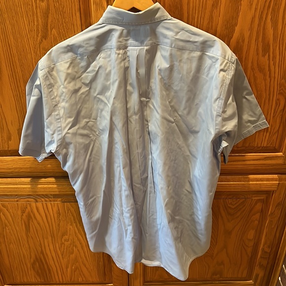 Blue Short Sleeve Men’s Polo Dress Shirt - Picture 2 of 3